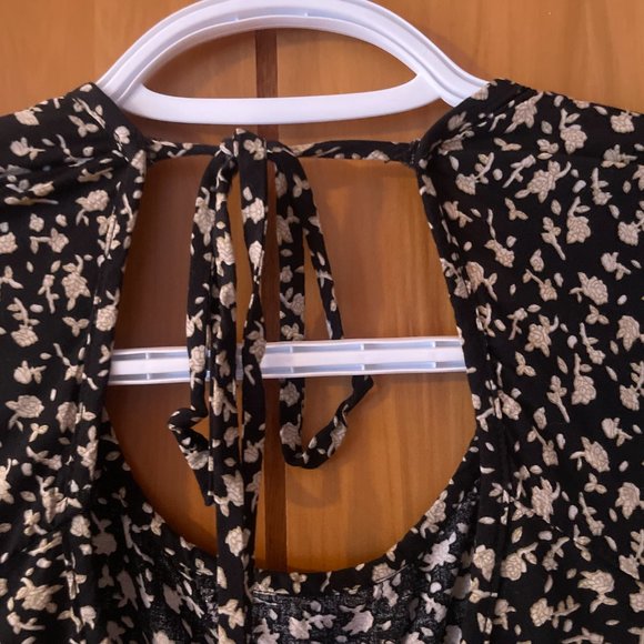 Mini Floral Babydoll Dress Black XS - Picture 8 of 9